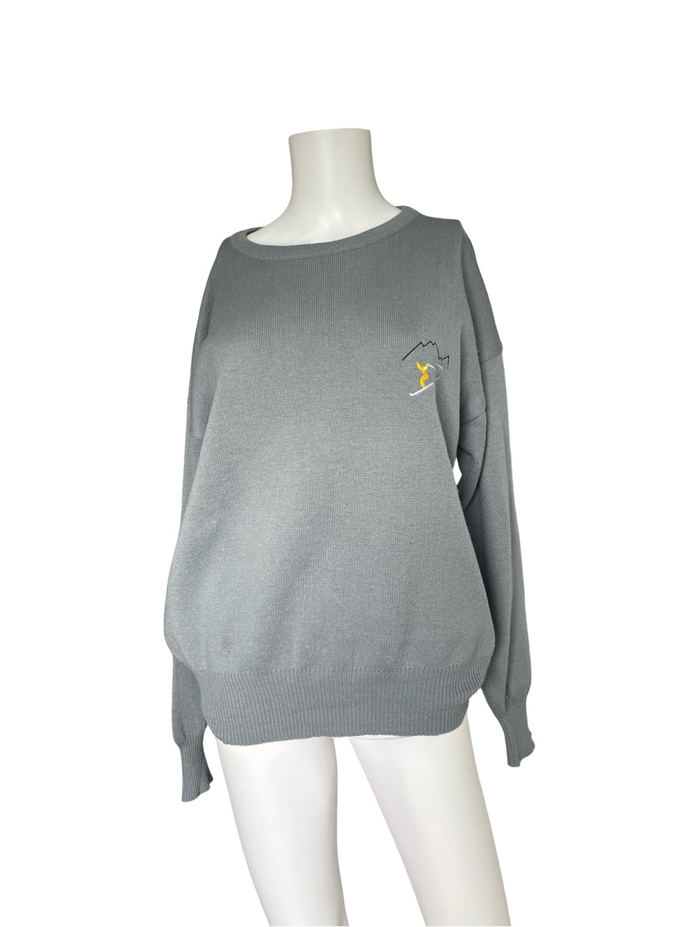 Vintage Meister Wool Sweater Embroidered Skier Winter Outdoors Size Medium